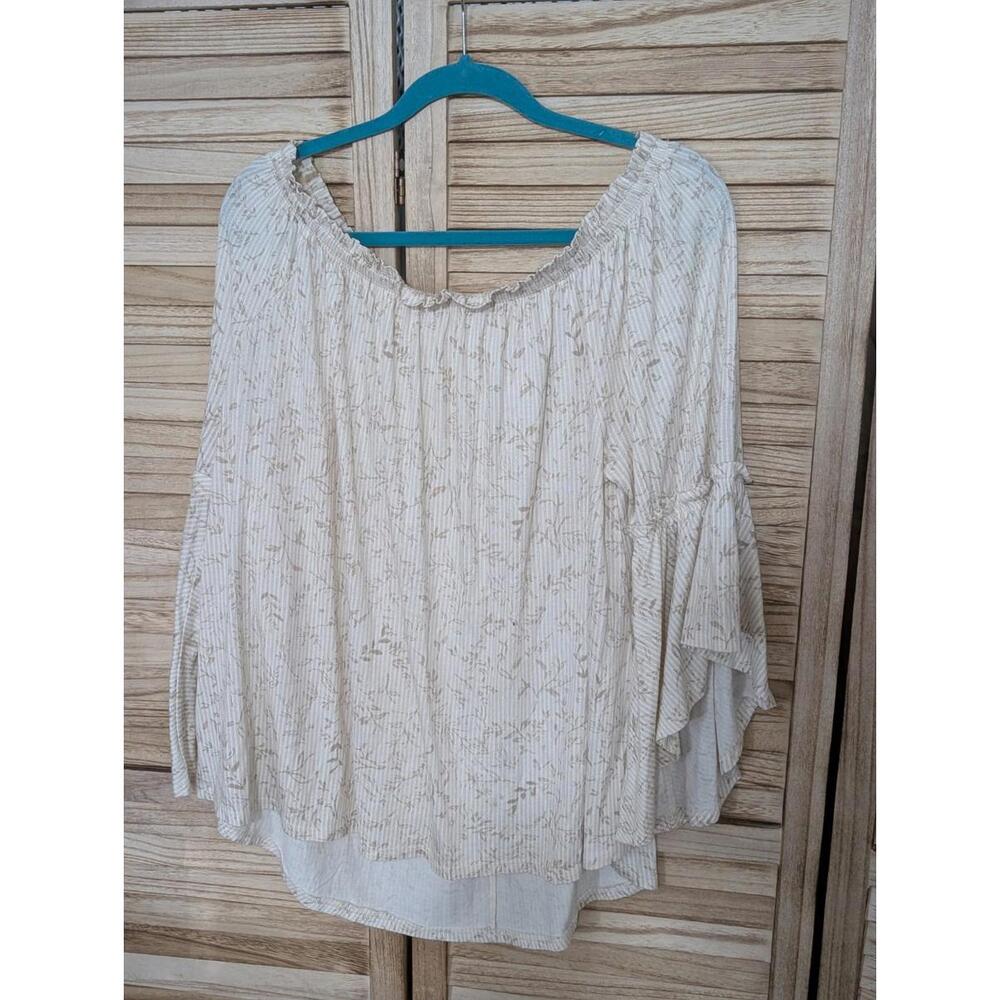 Time and Tru Women's Short Flutter Sleeve Textured Top‎ SZ Xl